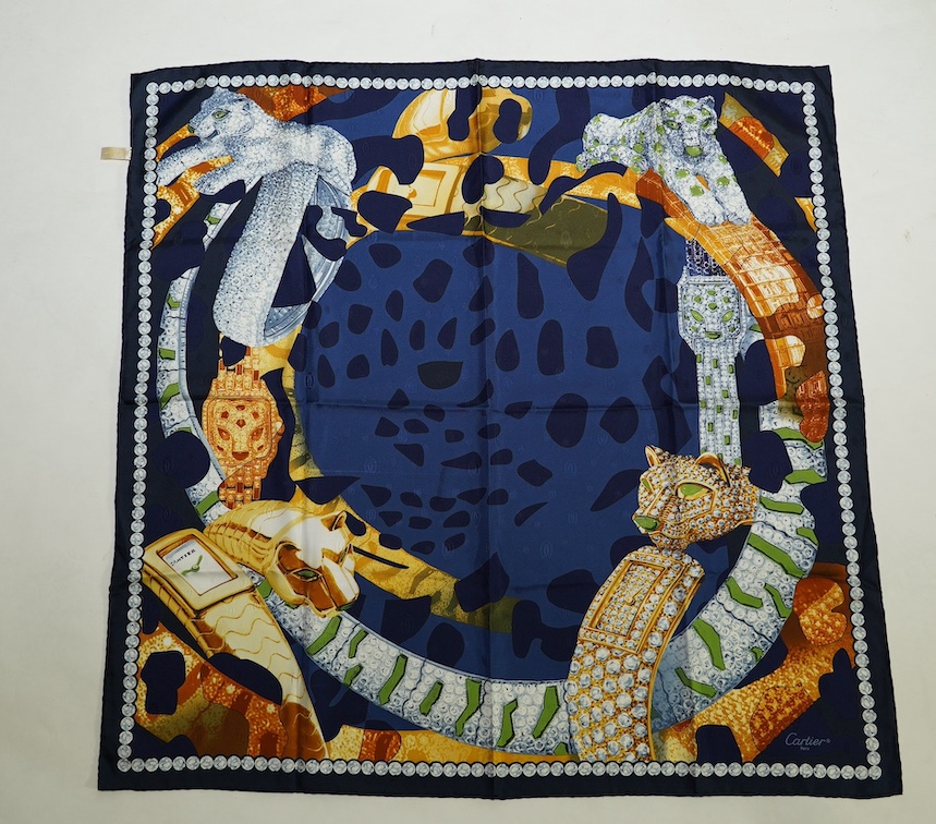 A Cartier panther silk design scarf